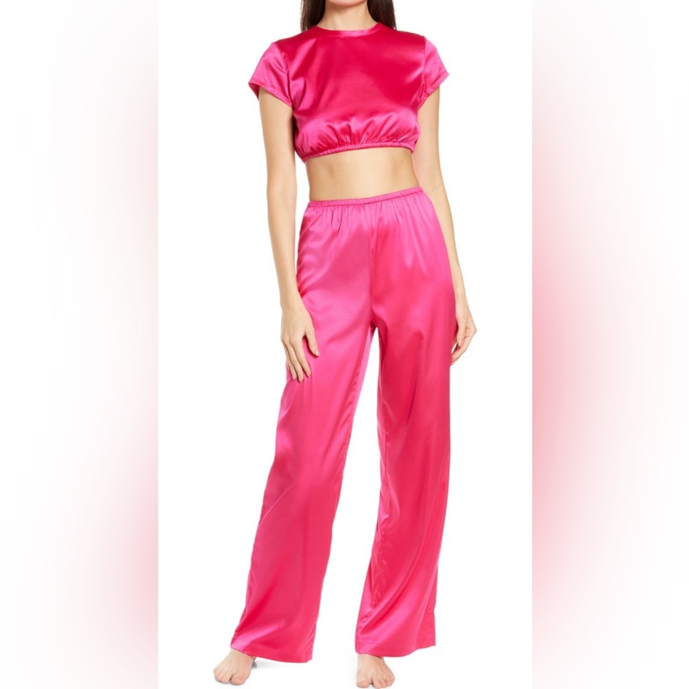 NWT Skims Satin Lounge Pant, Top & Bra